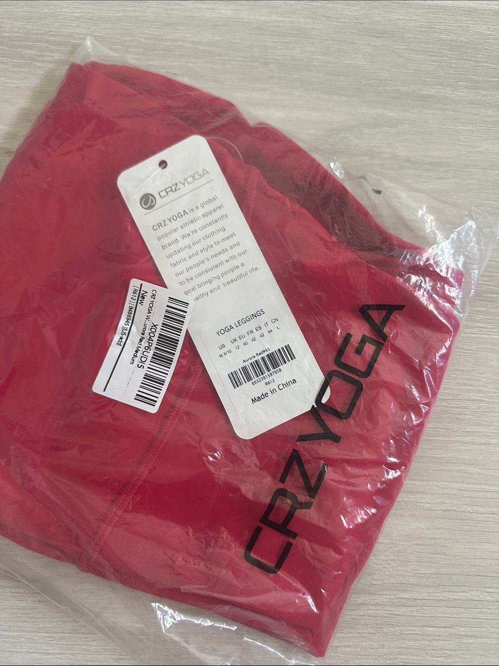 CRZ YOGA Bright Red High-Waist Yoga Leggings